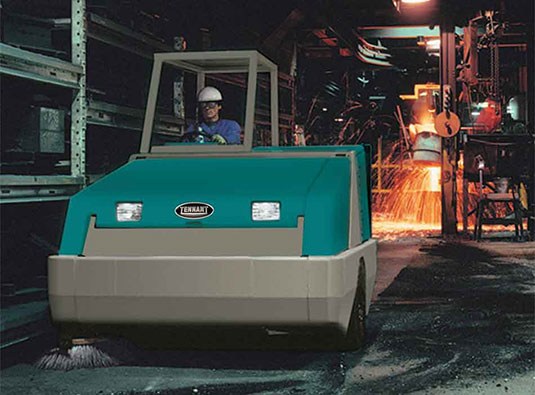 Tennant 800 Rider Sweeper in a refinery